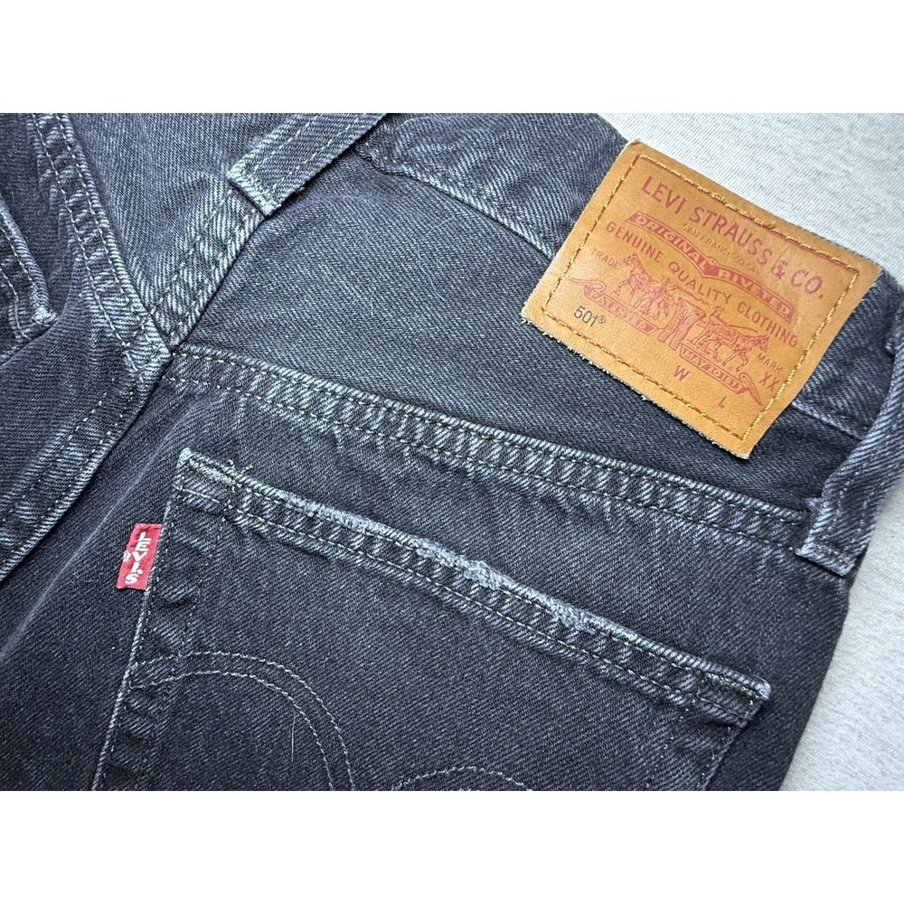 Levi's 501 Premium XX Big E Denim  Woman's Black Cutoff Shorts Size 25